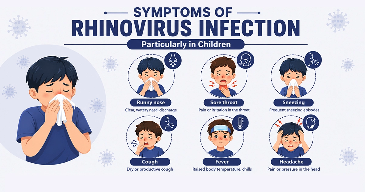 Symptoms of rhinovirus infection in children